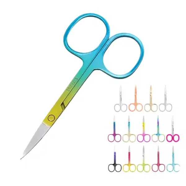 Professional Pointed Double Eyelid Trim Durable False Eyelashes Nail Sticker Cutting Scissors Eyebrow Trimmer Clipper All-in-One - Image 2