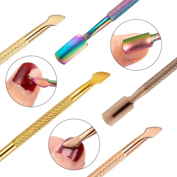 Hot Sale Double Sided Stainless Steel Nail Cuticle Pusher Nail Polish Remover Nail Supplies Tools - Image 5