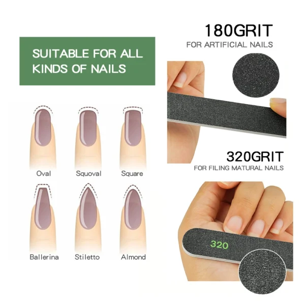 Green Tea Nail File Large Emery Boards for Natural Nails - Image 5