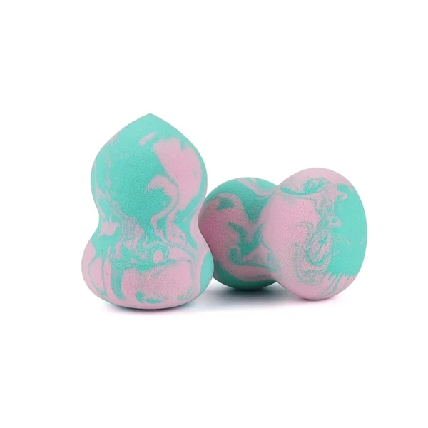 Marbled Gourd-Shaped Mini Beauty Egg Sponge and Powder Puff - Image 5